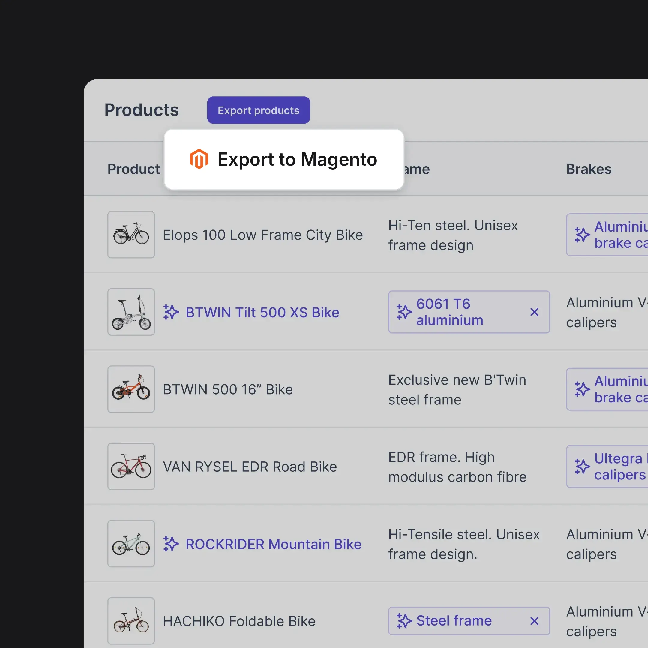 Exporting enriched product data from Hypotenuse AI to Magento