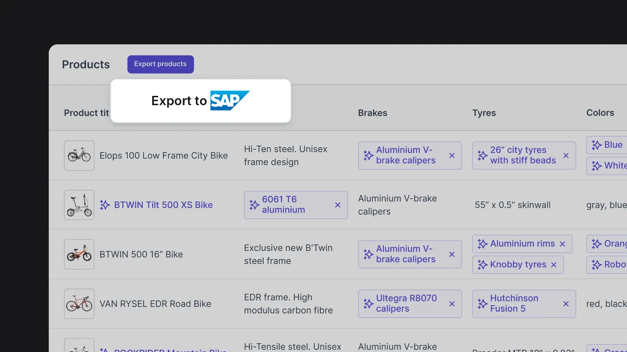 Exporting enriched product data from Hypotenuse AI to SAP