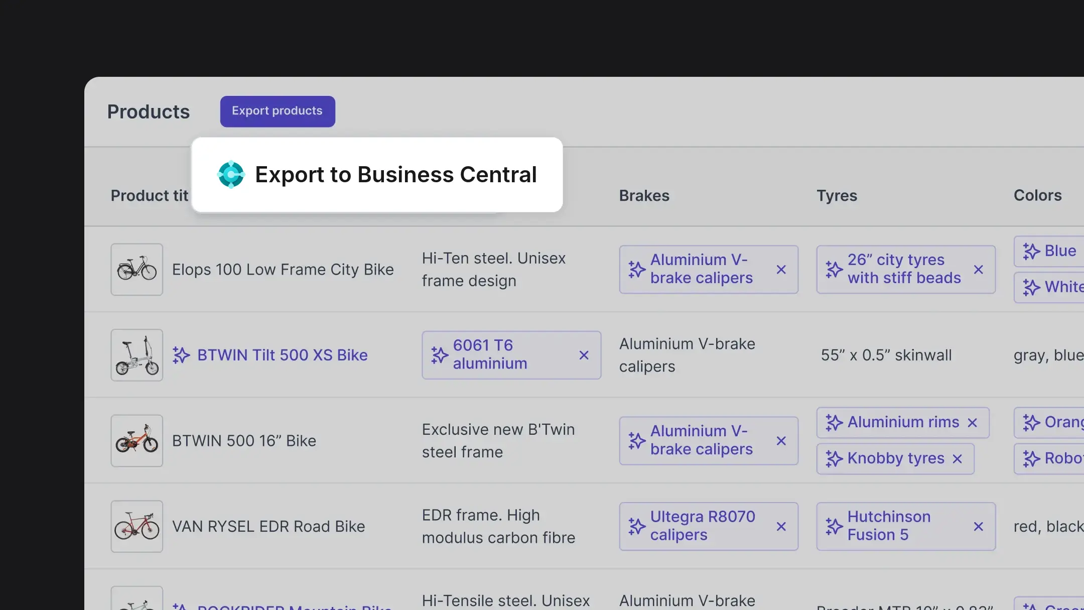 Exporting enriched product data from Hypotenuse AI to Business Central