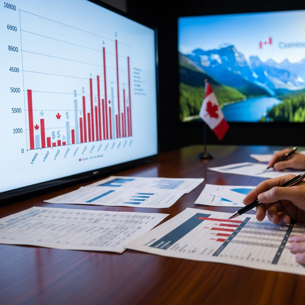 financial charts in boardroom