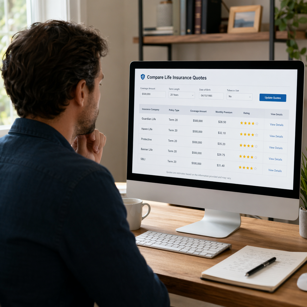 Comparing insurance quotes online