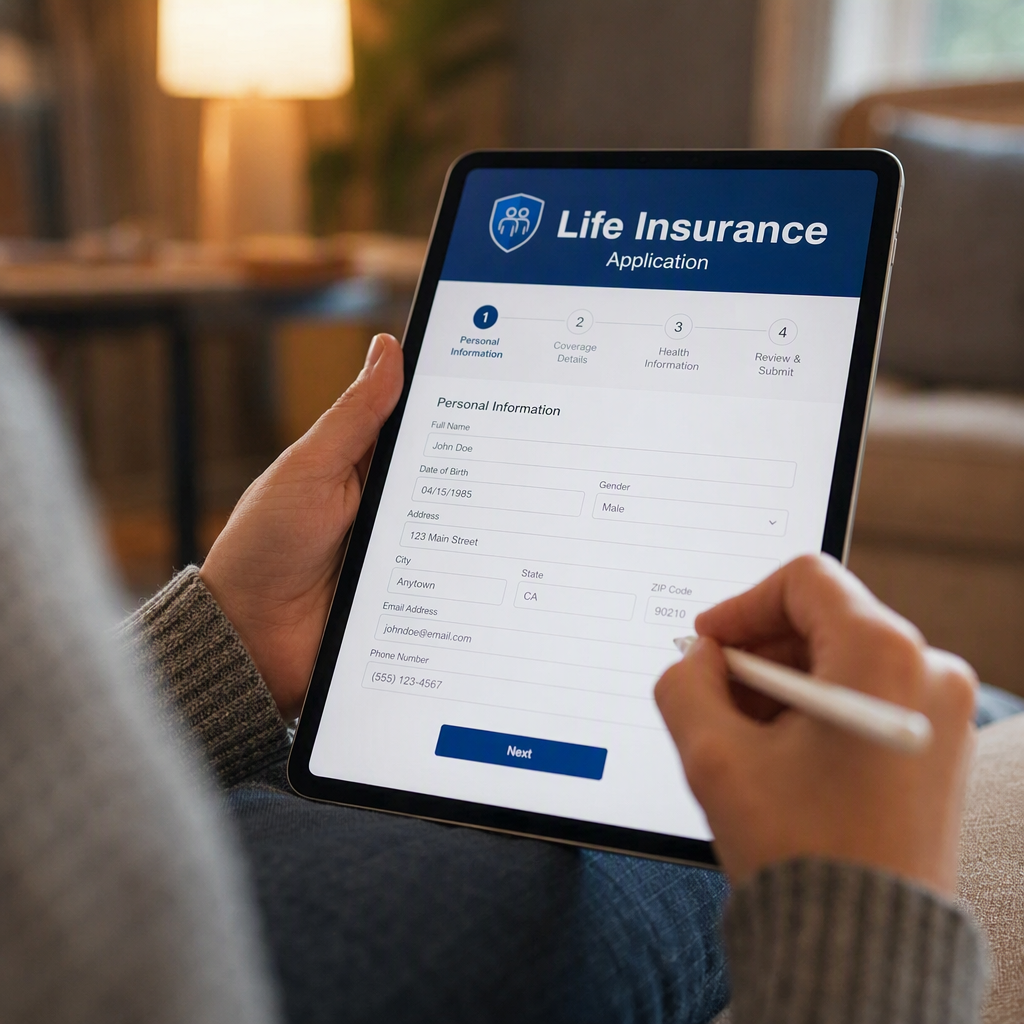 Person applying for online insurance
