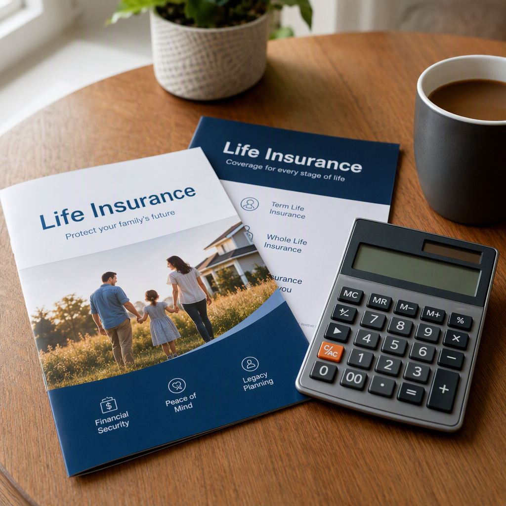 insurance brochures and calculator