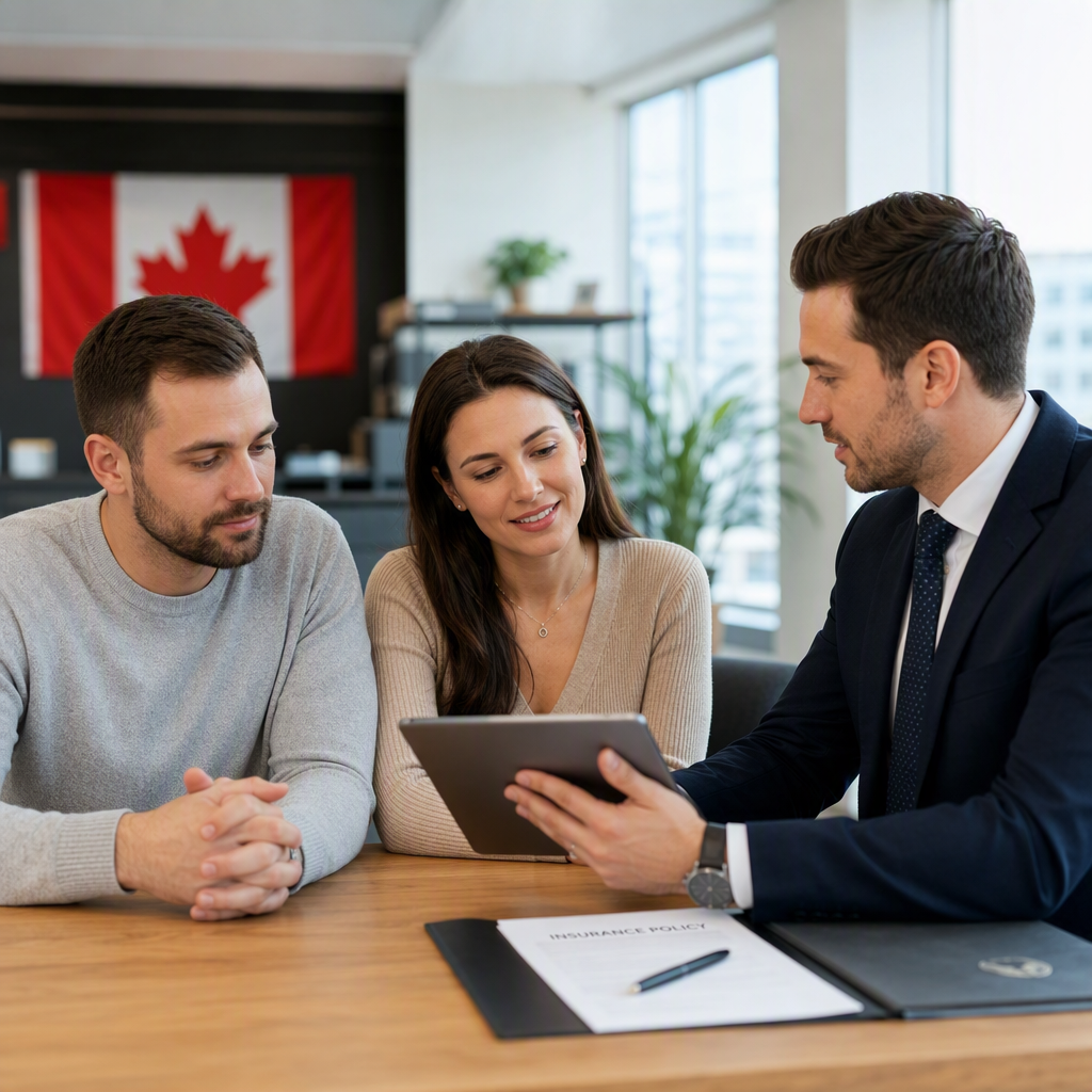 Agent explains policy to couple