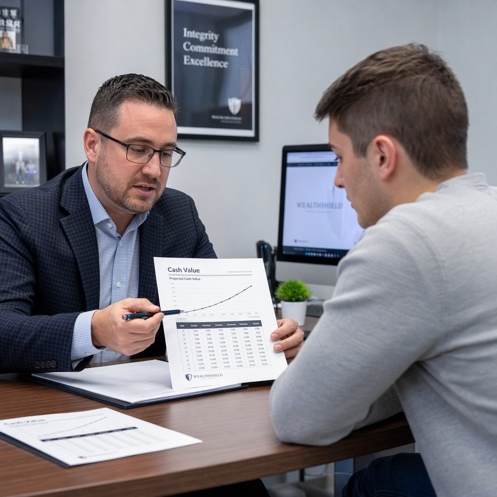 Agent explains cash value options