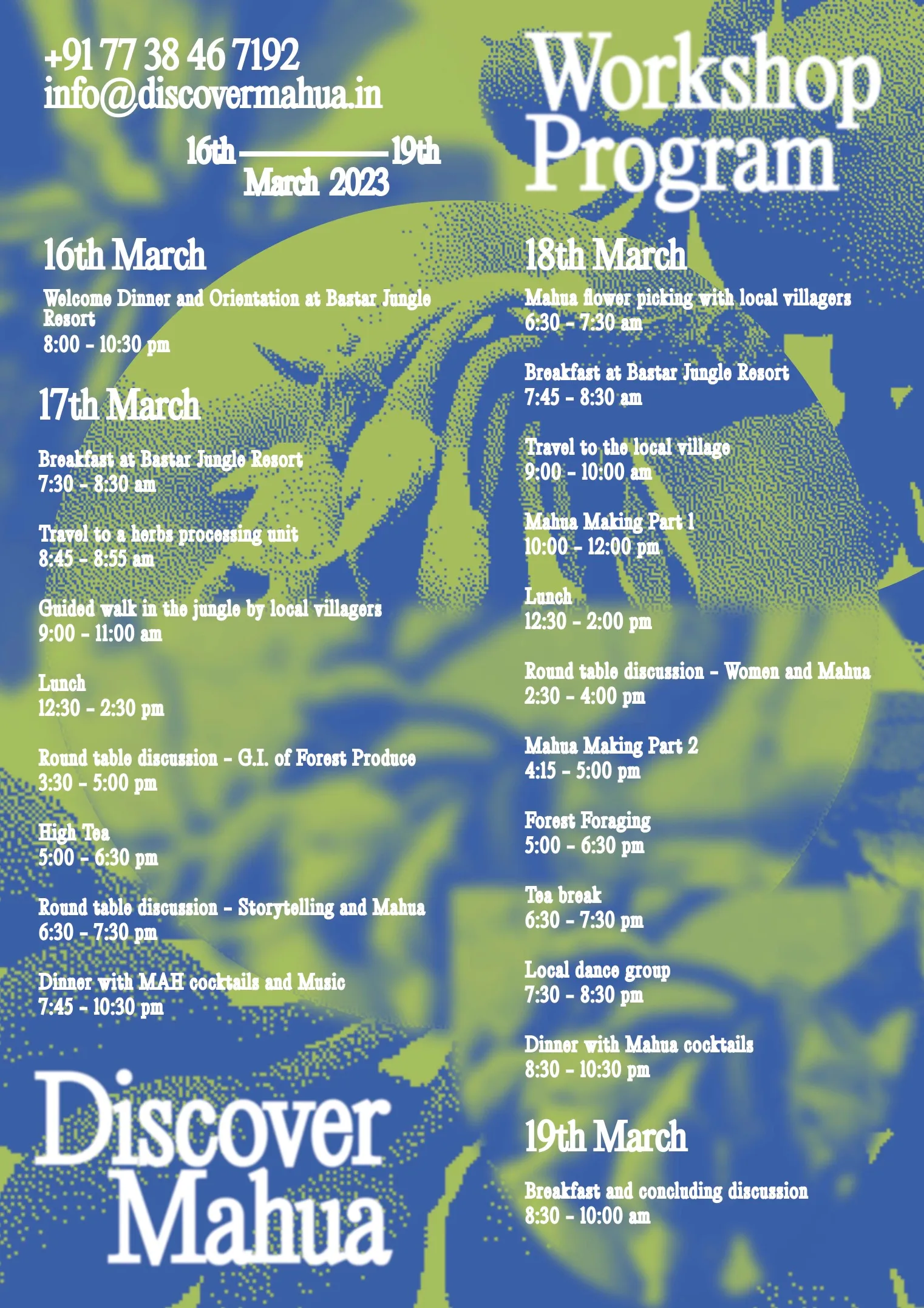 Discover Mahua workshop programme