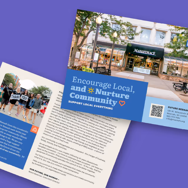 Future Neenah postcard mailer - Encourage local and nurture community