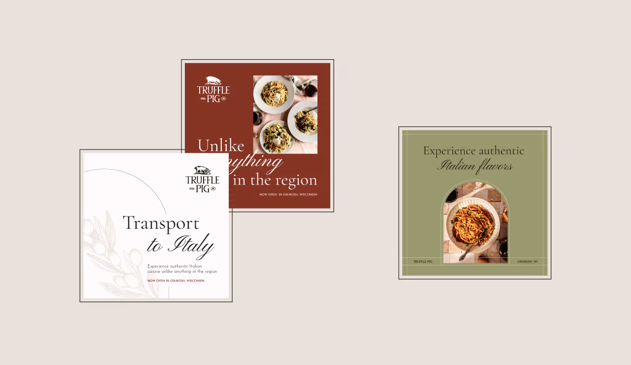 Truffle Pig social media posts 