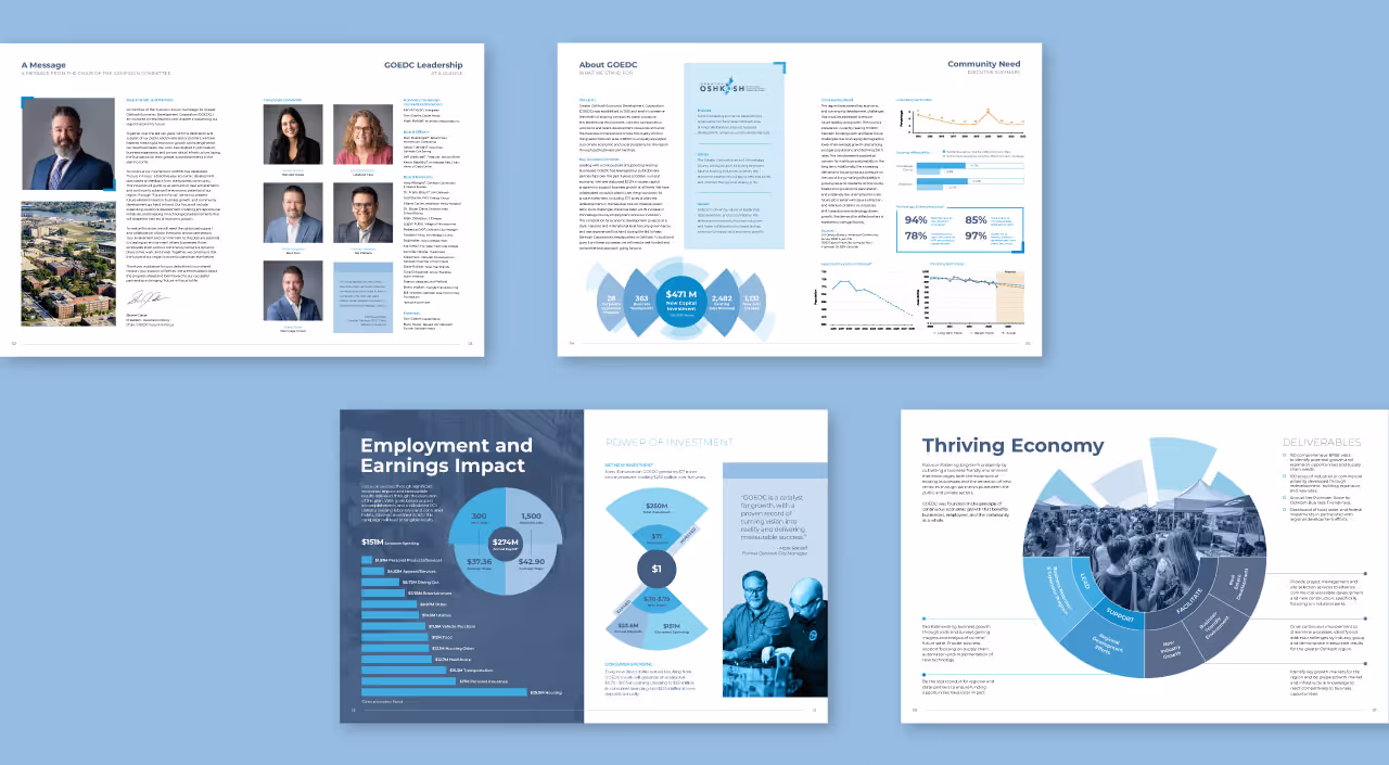 Greater Oshkosh Future In Focus Campaign report spreads