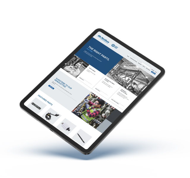 McNeilus ipad with parts web page