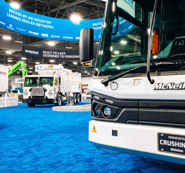 McNeilus expo display of trucks