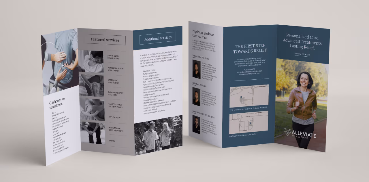 Alleviate Pain & Spine overview brochure 