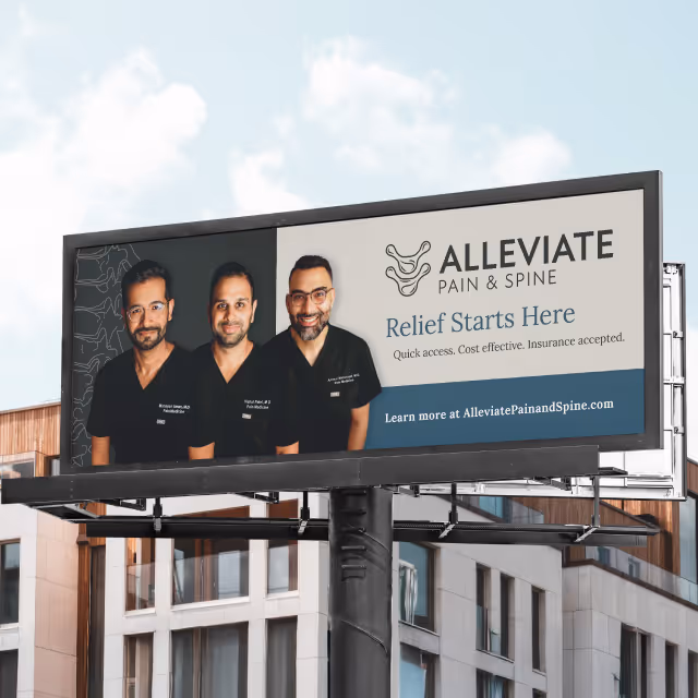 Alleviate Pain & Spine billboard