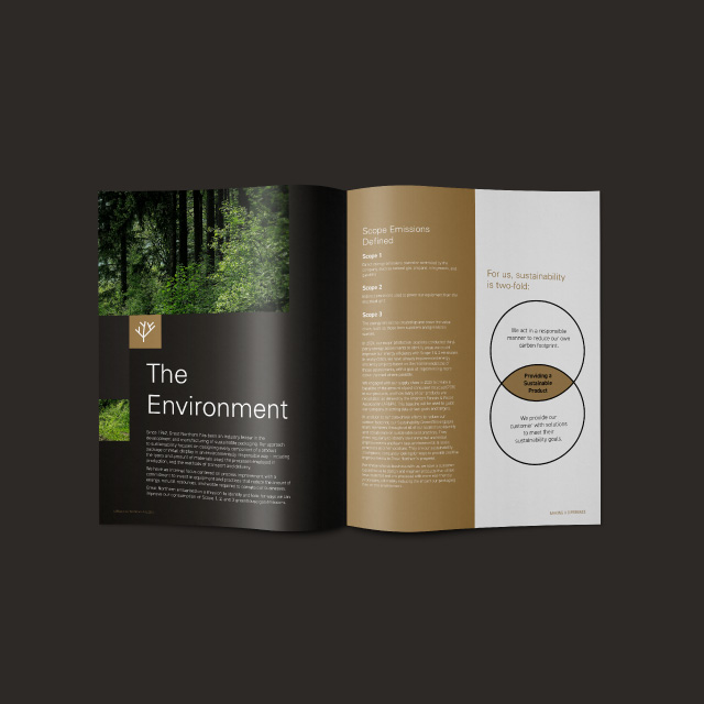 Great Norther Corporation Report to the Community open spread of the report on the header page for "The Environment" section