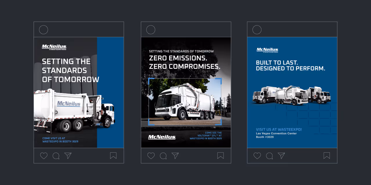 McNeilus 2025 Waste Expo - social media posts advertising the expo