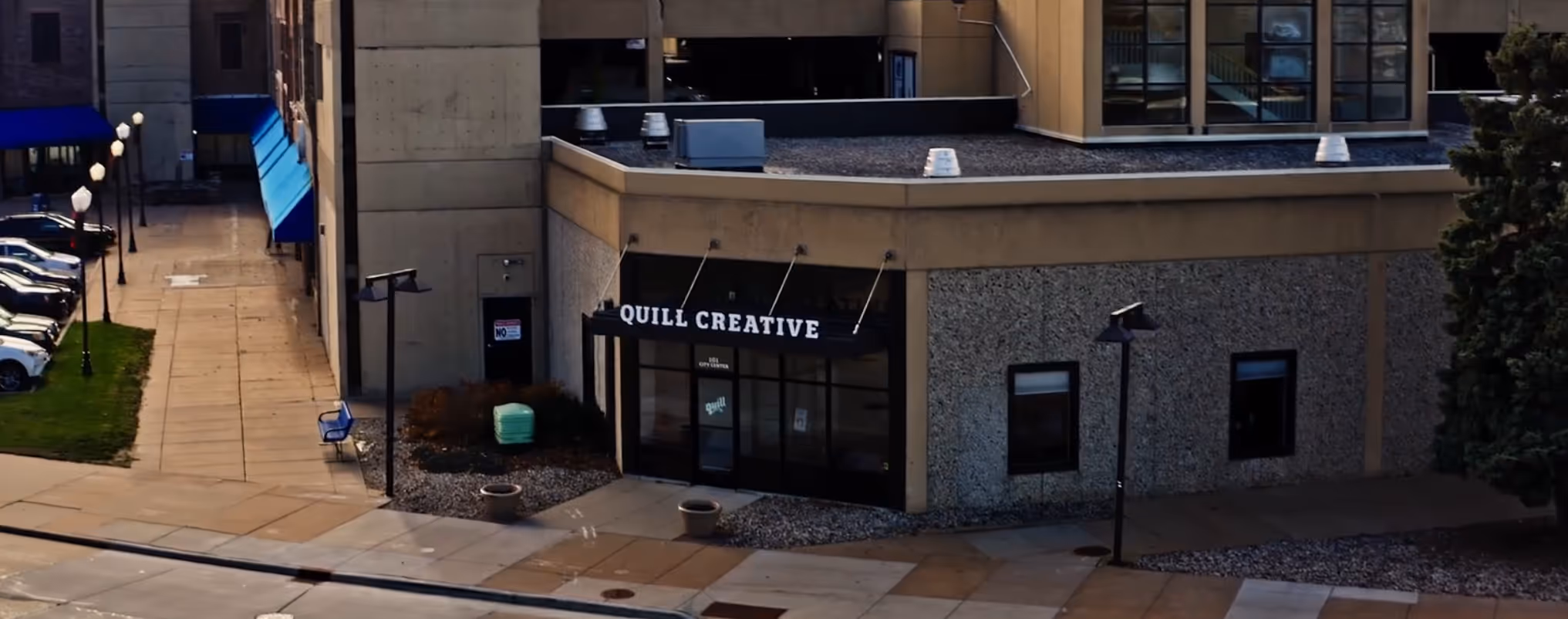 Aerial view of Quill Creative Studio, Oshkosh, Wisconsin