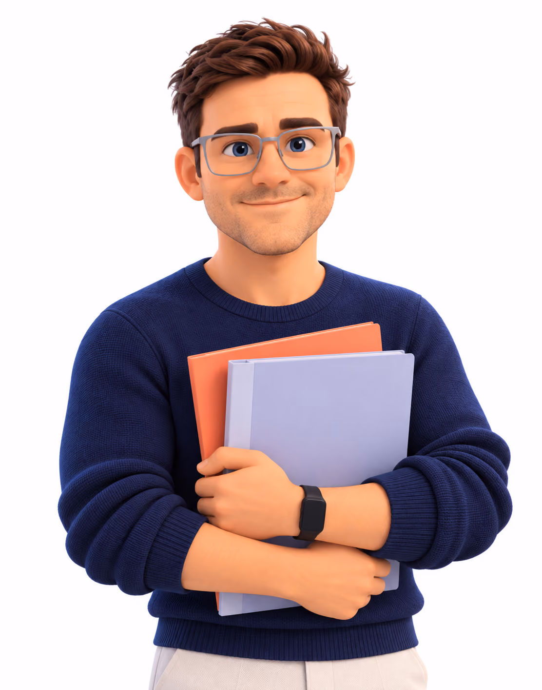 Illustrated Mike, presenting with an open hand