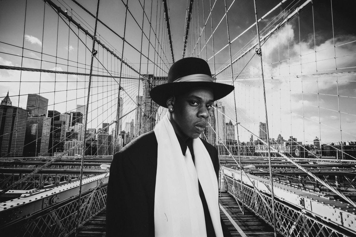 Young Jay Z on the Brooklyn bridge 