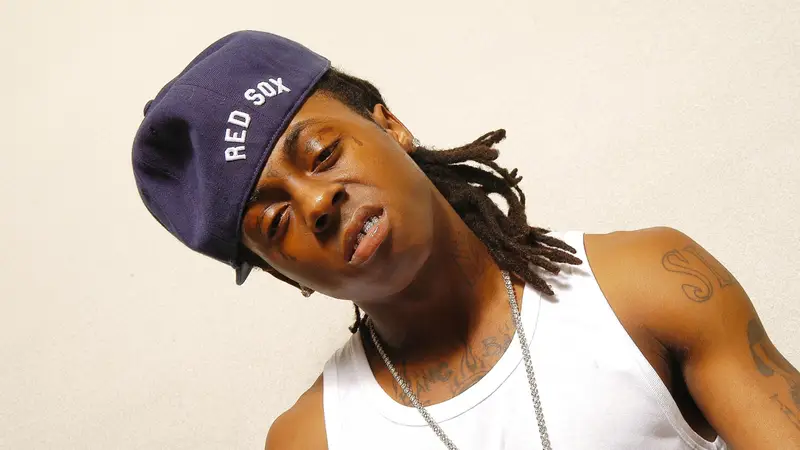 Young Lil Wayne wearing Red Sox Hat