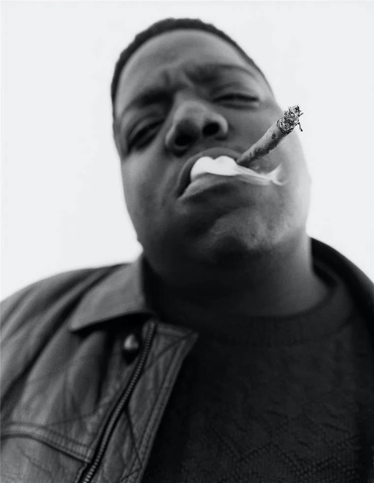 Notorious BIG smoking a joint