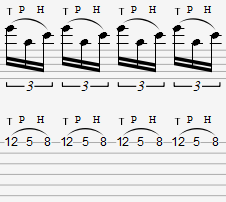 Am-arpeggio yhdellä kielellä