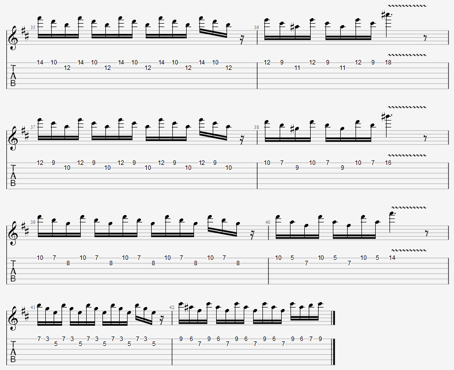 Hotel California -loppuosion arpeggiokuvio
