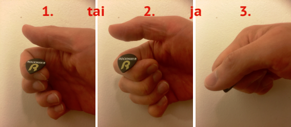 Plektra etusormen nivelen sivussa