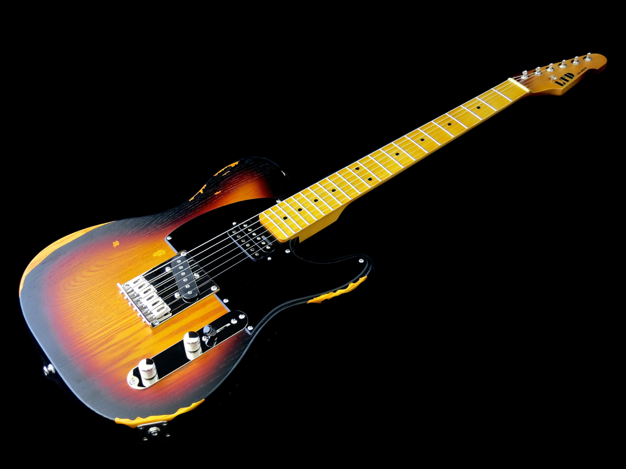 LTD TE-254 Distressedin kaulahumbucker ja kuuden tallapalan talla