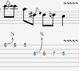 Blues-likki 3 tabulatuurina: puolibendit