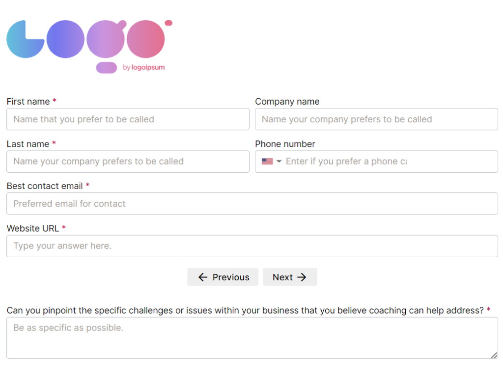 Consultants: Discovery questionnaire