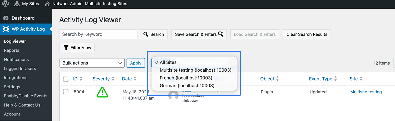 Centralized activity log viewer for monitoring multiple WordPress client websites