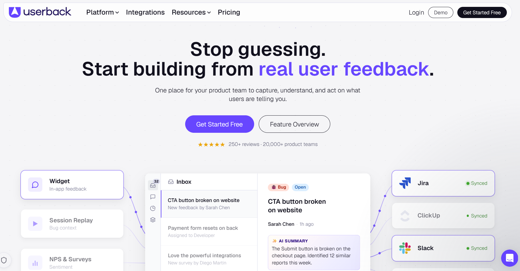 Userback is for small to mid-sized teams who want to start on a free plan and scale up gradually.