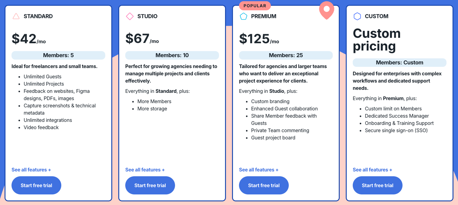 BugHerd's pricing plans are excellent value for money