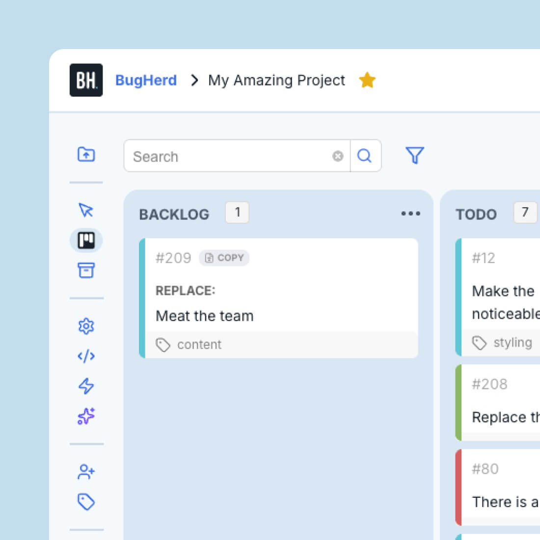 suggest text edit feedback in the task board