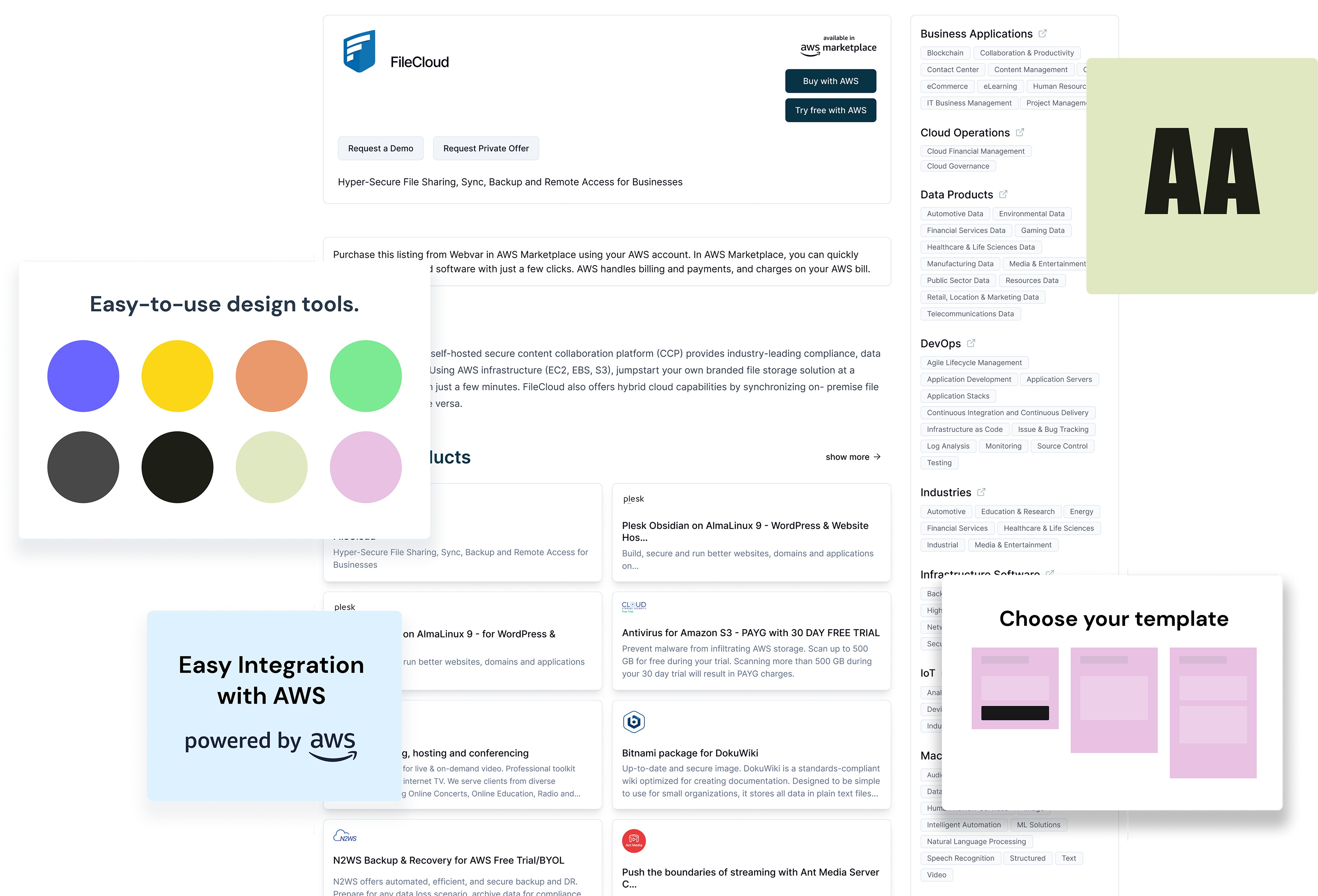 dashboard Webvar storefronts App elements 