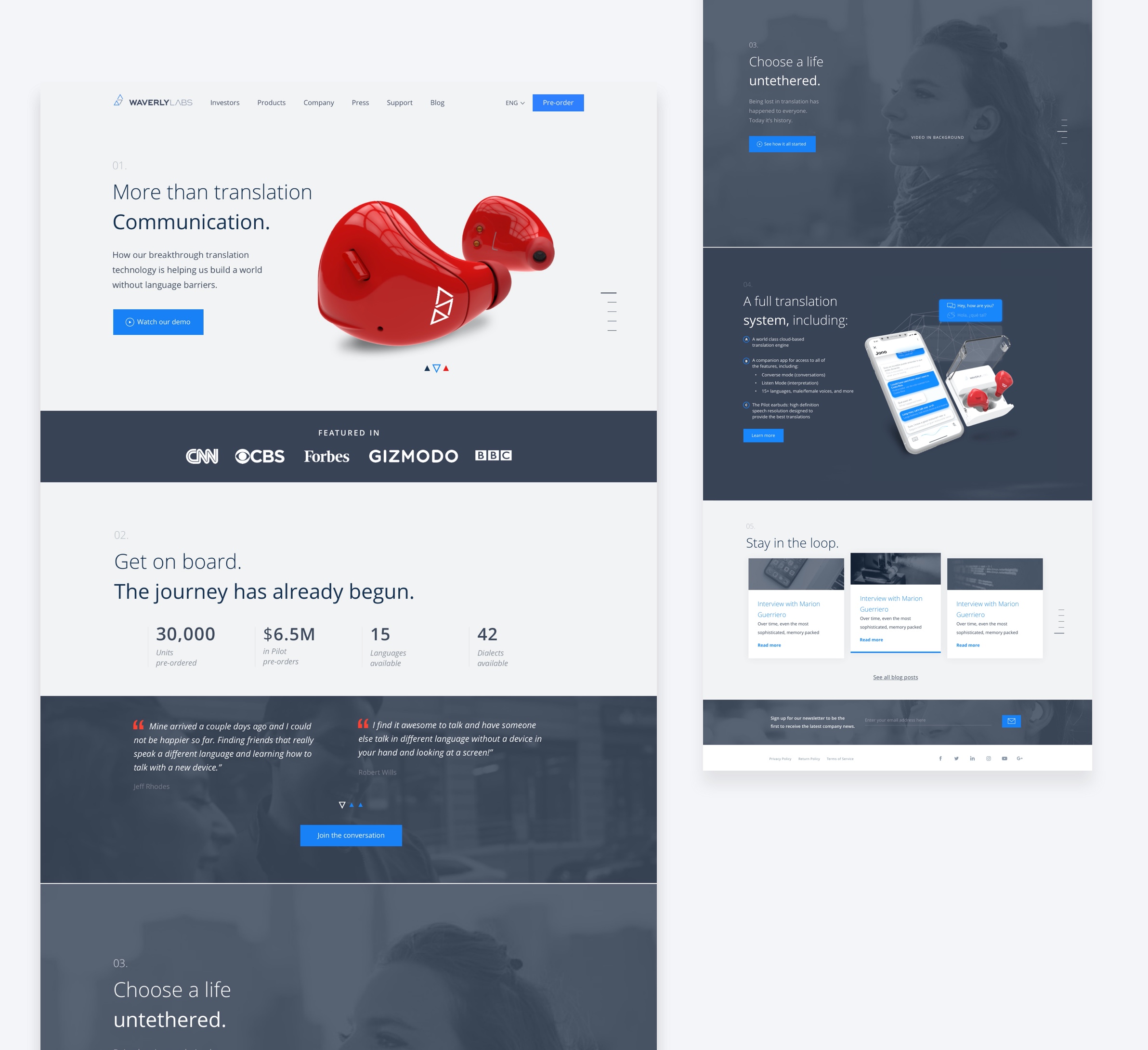 Final Waverly Labs homepage design