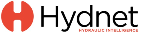 Hydnet logo with a red circular symbol and the text 'Hydnet' and 'Hydraulic Intelligence'.