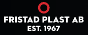 Fristad Plast AB logo with red circular symbol above the company name and establishment year 1967.