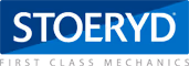 White text 'STOERYD' on a blue background.