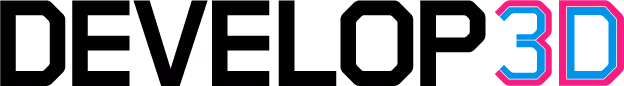 Black text reading "Develop," followed by a blue number 3 and a pink letter D, forming the Develop3D logo.