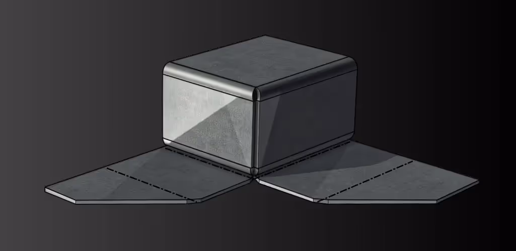 Stänga hörn på bockad plåt