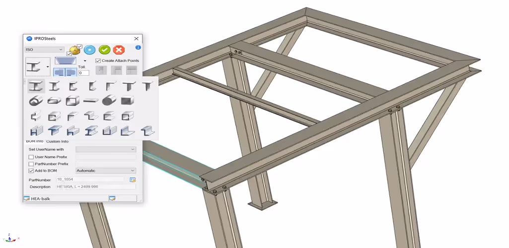 Byggsmide i IRONCAD med stålbalkar