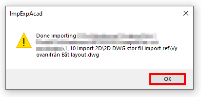 Done importing 2D DWG