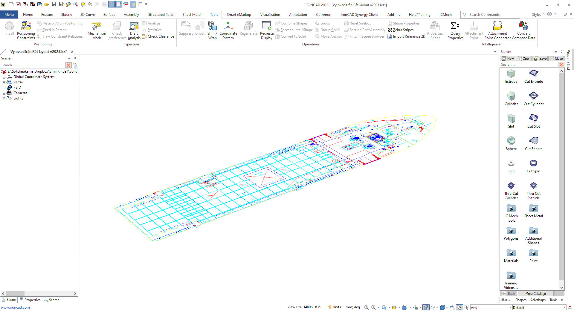 Import 2D DXF DWG IRONCAD 3D