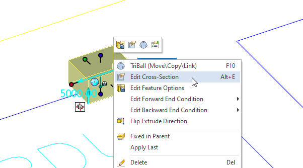 Edit Cross Section IRONCAD