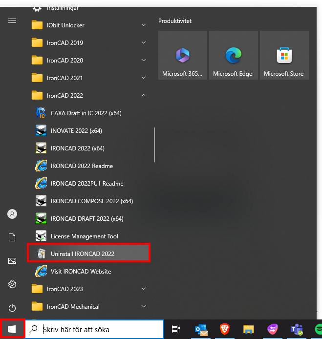 start menu