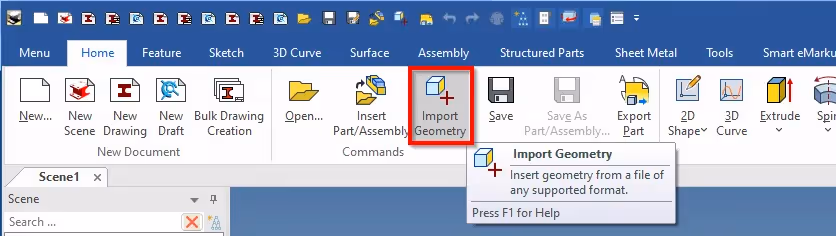 Import Geometry IRONCAD