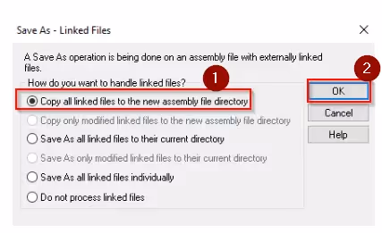 Save As Linked Files IRONCAD