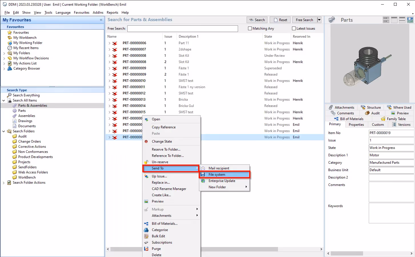 Send to File System DDM