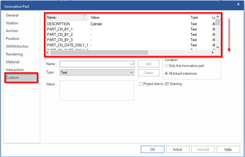 Customdata IRONCAD